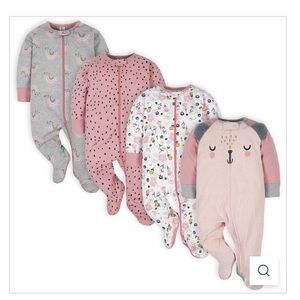 Carter's Pink and Gray Kids Footies